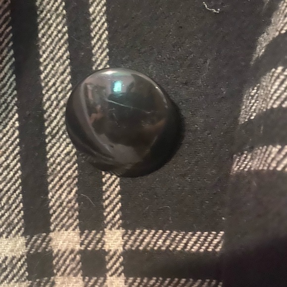 EXPRESS PEACOAT. Black and white plaid. Medium. - Picture 4 of 6